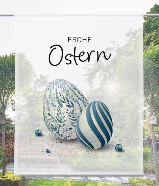 Ostern-moderna-blue-rechteckig, Scheibenhänger eckig